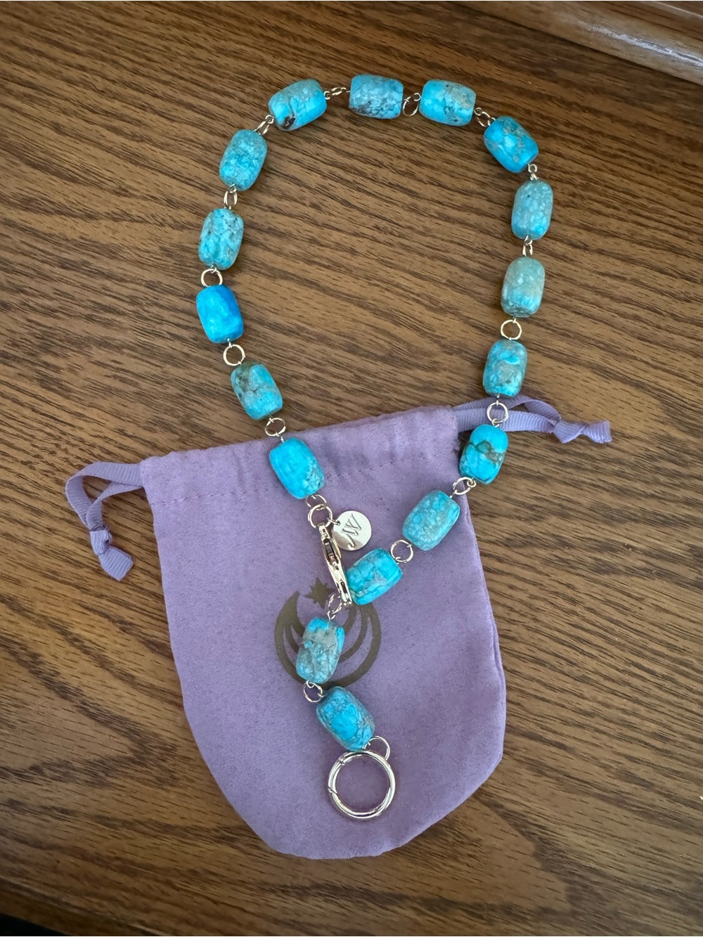 Jane Win Chunky Turquoise Lariat Necklace